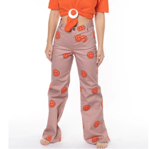 Solstice Intimates NWOT Adorable Mellow Printed Denim Hippy Happy Pants Size M - Picture 8 of 9